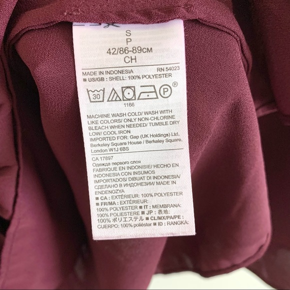 BANANA REPUBLIC Chiffon Blouse Purple Size S - Picture 7 of 8